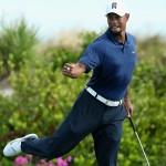 Endlich sehen wir den Tiger wieder jubeln! Während der zweiten Runde der Hero World Challenge hatte er allen Grund dazu. (Foto: Getty)