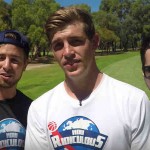 Brett (links), Scott (mitte) und Derek brechen den Weltrekord für den längsten Putt. (Screenshot: Youtube/@HowRidiculous)