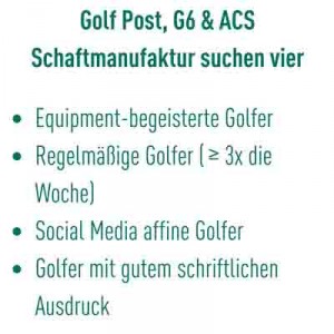 Vielleicht suchen wir genau Sie für den Schafttest mit ACS!? (Foto: Golf Post)