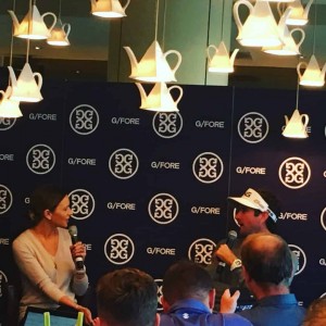 Zusammen mit seinem Ausrüster G/Fore und einigen Journalisten brunchte Bubba Watson am Dienstag vor der 146. Open Championship. (Foto: Golf Post)