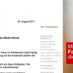 Nachdem der SPD Kanzlerkandidat Martin Schulz mit seiner "Golf-Aussage" für Furore sorgte, reagierte der DGV-Präsident Claus M. Kobold nun in einem offenen Brief. (Foto: DGV / facebook.com/MartinSchulz)