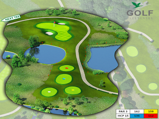 Das Grün von Bahn 8 finden Sie als Panorama im Golfkalender 2018. (Foto: Golf & Country Club Fliesensee)