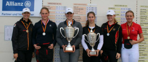 Jugend-TM Die Sieger der AK 16 und 18 der Mädchen (v.l.n.r.): Alexandra Försterling, Anna Ruttert, Miriam Emmert, Katja Müller, Anni Eisenhut und Jette Schulz (Foto: DGV/stebl)