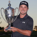 Ein sichtlich glücklicher Austin Cook nach seinem Sieg bei der RSM Classic. (Foto: Getty)