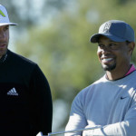 Dustin Johnson und Tiger Woods spielten gemeinsam mit Donald Trump und Brad Faxon. (Foto: Getty)