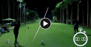 Wer bricht den Weltrekord für das schnellste Loch der Welt? (Screenshot: Twitter/@EuropeanTour)