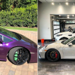 Tyrell Hatton mit neuer Farbe auf seinem Lamborghini Huracán und Ian Poulter mit seinem ersten Porsche. (Foto: Instagram / @tyrellhatton, @ianjamespoulter)