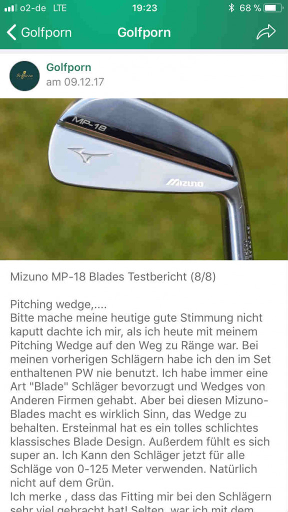 In der <a title="Golf Post App" href="https://app.golfpost.de" target="_blank">Golf Post App</a> berichtet unser Tester von den MP-18 Blades. (Foto: Golf Post)