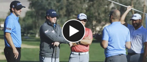 Stephan Jäger (rechts) und seine Kollegen von der PGA Tour stellen einen neuen Weltrekord auf. (Foto: YouTube.de/18Birdies)