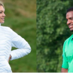 Alfonso Ribeiro und Kelly Rohrbach spielen beim Pebble Beach Pro-Am mit. (Foto: Twitter/GolfChannel, troyrussel22)