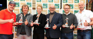 Von links nach rechts: Alex Pielok und Michael Praxl (Wir lieben Golf), Orla Kraft (Golf in Ireland), Vicente Salamanca (Golf Fleesensee), Matthias Gräf (Golf Post) und Michael Ogger (Golf Hoch Zehn) (Foto: Rheingolf)