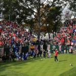 Auf dem Le Golf National in Paris wird die größte Tribüne der Ryder Cup Geschichte erbaut. (Foto: Twitter@RyderCupEurope)