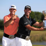 Gut gelaunt nach ihrem Sieg auf der PGA Tour: Billy Horschel und Scott Piercy. (Foto: Twitter/PGATOUR)