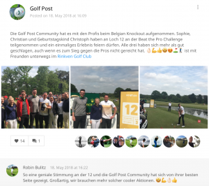 Die Golf Post Community bei der Beat-the-Pro-Challenge des Belgian Knockout. (Foto: Golf Post) 