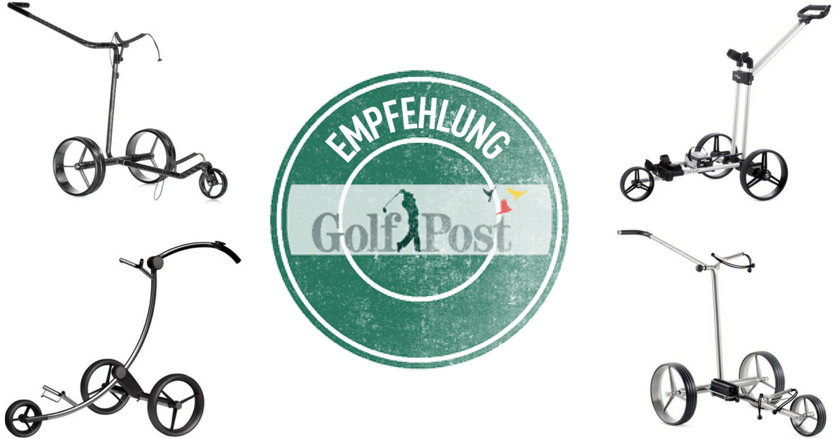 Hier finden Sie die besten E-Trolleys in verschiedenen Preisklassen im Angebot. (Foto: GolfQuant / TiCad / JuCad / FlatCad)