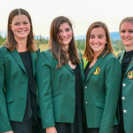 Das Siegerteam des Hamburger GC: Trainer Christian Lanfermann, Esther Henseleit; Miriam Emmert, Maike Schlender, Franziska Ellis und Lilly Köster. (Foto: EGA)