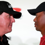 Tiger Woods und Phil Mickelson pokern schon vor ihrem großen Match hoch. (Foto: Getty)