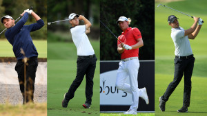 Die deutschen Spieler Maximilian Kieffer (links), Max Schmitt (Mitte links), Marcel Siem (Mitte rechts) und Bernd Ritthammer (rechts) gehen bei der Oman Open auf der European Tour an den Start. (Foto: Getty)