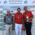 Das Podest in der AK 65: Der alte und neue Deutsche Meister Christoph Städler (r.) und die beiden Platzierten Hans-Günter Reiter und Peter Cairns. (Foto: DGV/ Langer Sport Marketing)