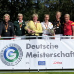 Claudia Rassmann (Frankfurter GC), Heidi Matzke (GC Sylt), Marion Kaufmann (GC Neuhof), Stephanie Kiefer (G&LC Kronberg), Susanne Lichtenberg (Krefelder GC) und Caroline Effert (Aachener GC). (von links, Foto: DGV/Kirmaier)