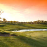 Stimmungsvolle Aussicht vom Grün an der 1. Bahn vom Golf-Club Heilbronn- (Foto: Golf-Club Heilbronn-Hohenlohe)
