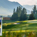 Ein Blick über die Samedan Golf-Anlage und die "Walk of History"-Tafel. (Fotos: Engadin Golf Club und Jürgen Linnenbürger)