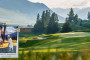 Ein Blick über die Samedan Golf-Anlage und die "Walk of History"-Tafel. (Fotos: Engadin Golf Club und Jürgen Linnenbürger)