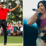 Rapperin Cardi B (rechts) will ihr nächstes Album nach Tiger Woods benennen. (Fotos: Getty)