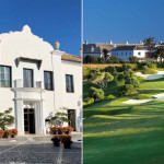 Links: Innenhof und Haupteingang der Finca Cortesin. Rechts: Das Hauptgebäude und neuntes Grün. (Fotos: Jürgen Linnenbürger/Finca Cortesin)