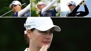 Jin Young Ko, Brooke M. Henderson, Minjee Lee (von links nach rechts) oder doch vielleicht Caro Masson: Wer gewinnt die 1,5 Mio US-Dollar? (Foto: Getty)