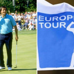 Links: Seve Ballesteros beim Ryder Cup 1987, rechts: ein ihm nachempfundenes Logo: (Foto: Getty und Twitter/@J_Ballesteros)