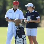 Caro Masson mit ihrem Caddie in Runde zwei der CME Group Tour Championship 2019. (Foto: Getty)