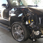 Der Cadillac von Tiger Woods nach dem Unfall. (Bildquelle: Getty)