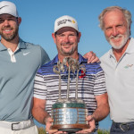 Kevin Tway (li.) und Rory Sabbatini (mi.) gewinnen das QBE Shootout 2019. (Foto: Twitter/@QBEShootout)