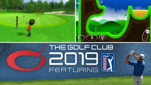 Golfspiele abseits des Golfplatzes. (Screenshots: Wii Sports, Super Stickman Golf, The Golfclub 2019)