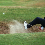 Seve Ballesteros mit einer artistischen Einlage aus dem Bunker. (Foto: Getty)