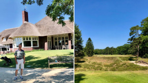 (Fotos Jürgen Linnenbürger - Hilversumsche Golf Club: links Clubhaus, rechts Abschlag neuntes Loch)