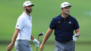 "DJ" und "Rahmbo" bei der Tour Championship. (Foto: Getty)