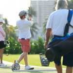 Ein Blick auf eine Driving Range in Amerika: Golf mit Abstand und Maske. (Foto: Getty)