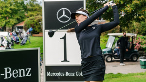 Sandra Gal stellte sich im Golfpark München Aschheim den Fragen der Redaktion. (Foto: Tobias Kuberski)