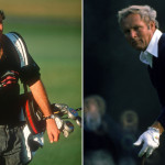 "Stilikonen" aus unterschiedlichen Epochen: André Agassi (l.) 1991, Arnold Palmer 1976. Beide Outfits gelten als "smart casual". (Fotos: Getty)