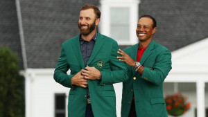 Dustin Johnson löste Tiger Woods am 15. November 2020 als amtierenden Masters-Champion ab. (Foto: Getty)