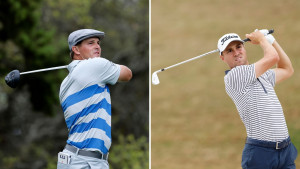 Bryson DeChambeau (li.) und Justin Thomas beim WGC Matchplay. (Fotos: Getty)