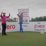 Tyrrell Hatton und Ian Poulter stellen sich der Hole-in-One Hero Challenge der European Tour. (Foto: Screenshot YouTube/@European Tour)