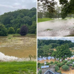 Das Unwetter sorgt für Chaos auf deutschen Golfclubs. (Fotos: Instagram.com/@gcschlossauel und @schloss_miel und Facebook.com/@Clubbuero)