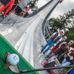 Der Hole-in-One-Shot von der Skiflugschanze in Oberstdorf bei der Vierplätzetournee 2021. (Foto: Vierplätzetournee Allgäu)