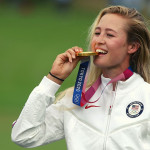 Nelly Korda gewinnt das olympische Golfturnier der Damen und die Goldmedaille in Tokio. (Foto: Getty)