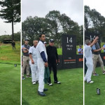 Paige Spiranac gelingt ein Hole-in-One vor Gary Player. (Foto: Screenshot/Twitter @PaigeSpiranac)