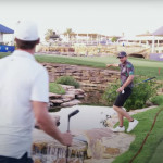 Thomas Pieters und Laurie Canter in der "Luck of the Draw"-Challenge der European Tour. (Screenshot: Youtube.de/European Tour)