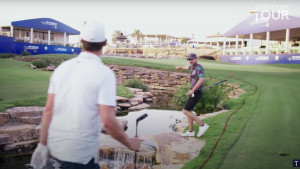 Thomas Pieters und Laurie Canter in der "Luck of the Draw"-Challenge der European Tour. (Screenshot: Youtube.de/European Tour)